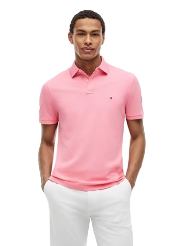 Image of Tommy Hilfiger Men's Short Sleeve Polo Shirts in Regular Fit With Stretch and Organic Pique Cotton