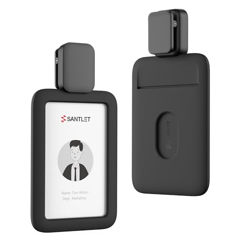 Premium Zurückziehbarer Ausweishalter, SANTLET Ausweishalterriemen, Weicher Silikon-Ausweishalter, Vertikale Position, Geeignet für Büroangestellte, Lehrer, Ärzte, Krankenschwestern