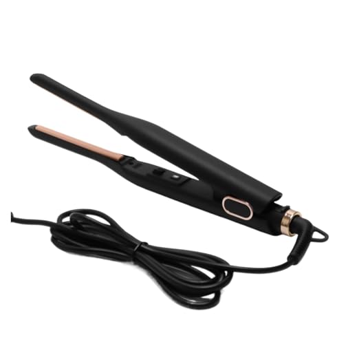 Plancha de Pelo Mini para Cabello Corto, Barba y Corte Pixie, Plancha Rectificadora de Cerámica y Turmalina de 3/10 Pulgadas (Negro, Reino Unido) miniatura 1