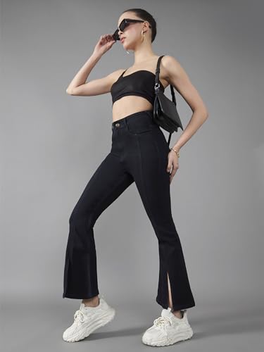 Image of Dolce Crudo Women's Wide Leg High-Rise Clean-Look Jean's