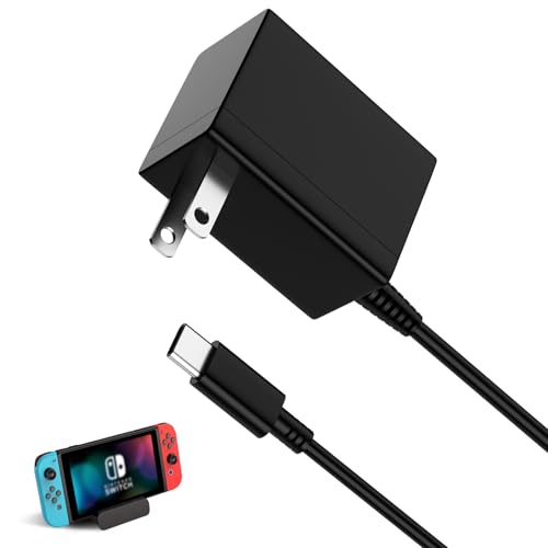 39W Charger for Nintendo Switch, AC Power Supply Adapter, Fast Charging With 5FT USB C Cord Compatible With Switch Lite/OLED/Steam Deck Dock, Support TV Mode