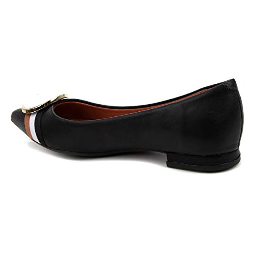 Sapatilha Vizzano Bico Fino Elástico Feminina - Preto - 39