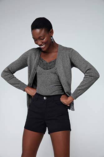 Cardigan de botão, Malwee, Feminino, Mescla, M