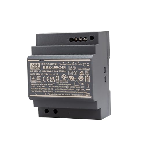Contenuto: 1 pezzo Mean Well HDR-100-24N - Alimentatore di rete per guida DIN-Rail, 24 V/DC, 4,2 A, 100,8 W, 1 x