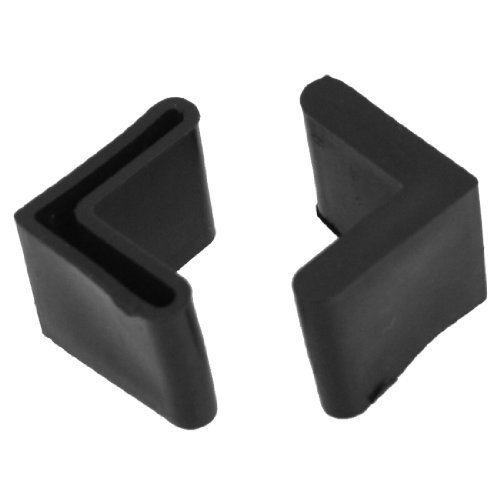 Water & Wood 10 Pcs L Shaped 1" x 1" Angle Iron Foot Pads Black Rubber Covers