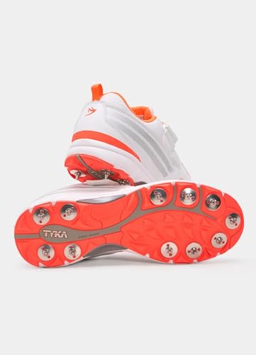 Image of TYKA Cricket Shoes Spikes for Men | Synthetic PU Upper | Genuine Rubber and Phylon Sole | Lace Closure | Field Sports Shoes | Grip Support | Practice & Match Play