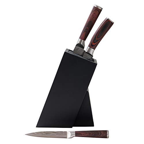 Mack Universal Messerblock im schlichten Holzdesign schwarz lackiert, mit herausnehmbarem Kunststoffeinsatz (Schwarz) - Image 5