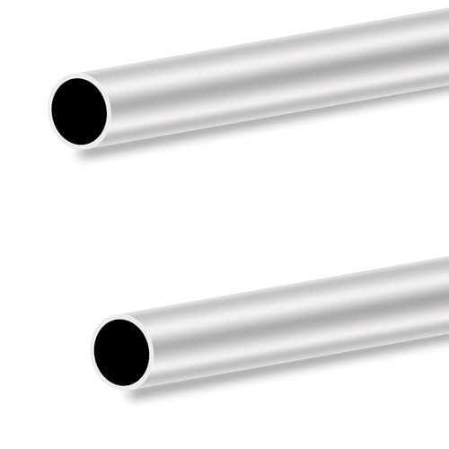 Image of LAVMHAB 6063 Aluminum Tube 25mm OD x 22mm ID 1.5mm Wall Thickness 300mm Length, Aluminum Round Tubing Seamless Straight Pipes (2pcs)