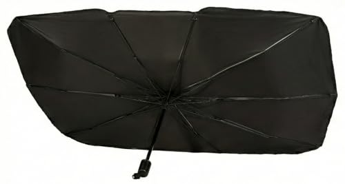 Image of Car Windshield Sunshade Umbrella | Foldable 3 Layer Heat & UV Protector | Reflective Sunblocker | for Sedan, Mini SUV, | Medium Size | Black | NOT for Small Hatchback & Micro SUV