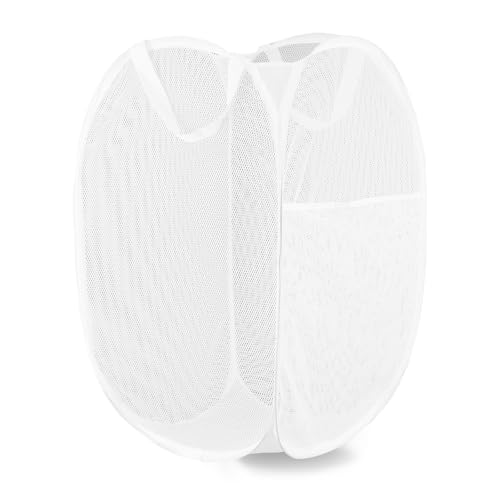 Lxlovesm Hamper Faltbarer Wäschekorb Netzdesign Weiß