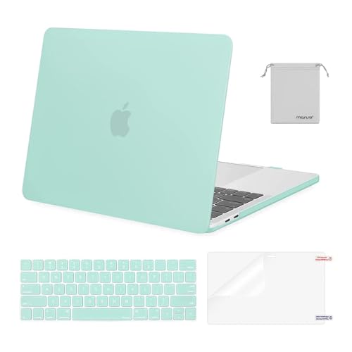 Image of MOSISO Compatible with MacBook Pro 13 inch Case M2 2025, 2024, 2023, 2022-2016 A2338 M1 A2251 A2289 A2159 A1989 A1708 A1706, Plastic Hard Shell&Keyboard Cover&Screen Film&Storage Bag, Mint Green