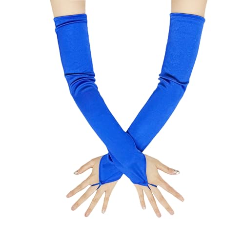 Women's Long Gloves for Wedding Satin Bridal Party Evening Gloves Fingerless