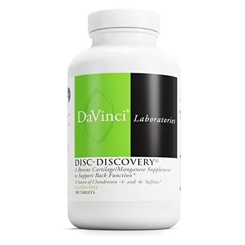 DaVinci Labs Disc Discovery - Dietary Supplement to Support Spinal Health - With Vitamin C, Vitamin D3, Bovine Tracheal Cartilage, Apple Pectin, Horsetail Powder, and More - Gluten-Free - 180 Capsules Cover