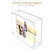 laapee 8x8 Square Magnetic Acrylic Picture Frame, Clear Double Sided Frame with Base, Frameless Floating Lucite Photo Frame Stands on Desk Table Horizontally or Vertically