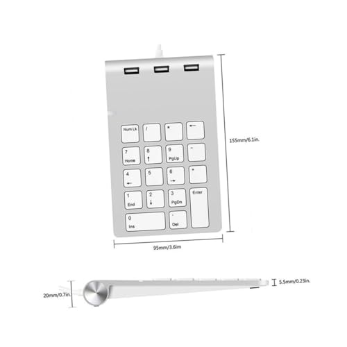 Pavé numérique en métal argenté Kombiuda avec hub USB robuste