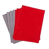 DOITOOL 10 Blatt Teiliges Selbstklebendes Beflocktes Langlebiger Flocked Cloth Liner für Schmuckschatullen Möbelrenovierung DIY Verpackung Inklusive Rot