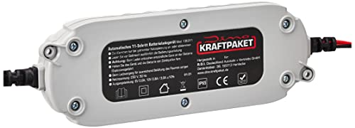 Dino KRAFTPAKET 4A-6V/12V intelligentes und automatisches Batterieladegerät | Für Blei-Säure, GEL, Start/Stopp EFB, AGM-Batterie | KFZ-Ladegerät für Auto, Motorrad, Kleintransporter, PKW, Boot