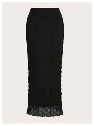 SHENHE Women's Plus Size High Waisted Bodycon Maxi Skirt Stretch Fashion Long Pencil Skirt2