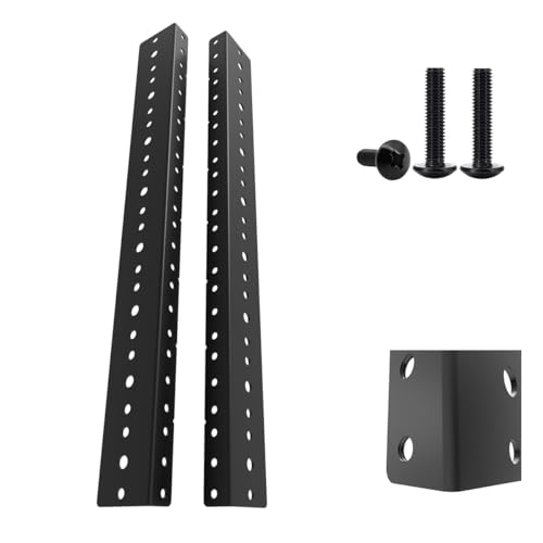 Jingchengmei 8U Rack Rail Kit with Hardware - 2 Pieces (8U, Black)
