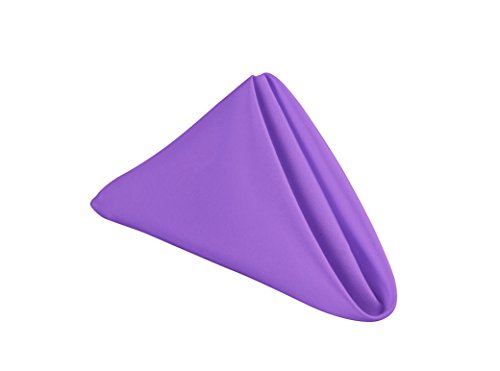 Gefeii Kitchen 18X18 Solid Polyester Cloth Napkins For Round Square Rectangle Tablecloth For Wedding Party Restaurant Banquet Dining Buffet Table Picnic Decorations (Napkins-18X18, Purple) #TOP8