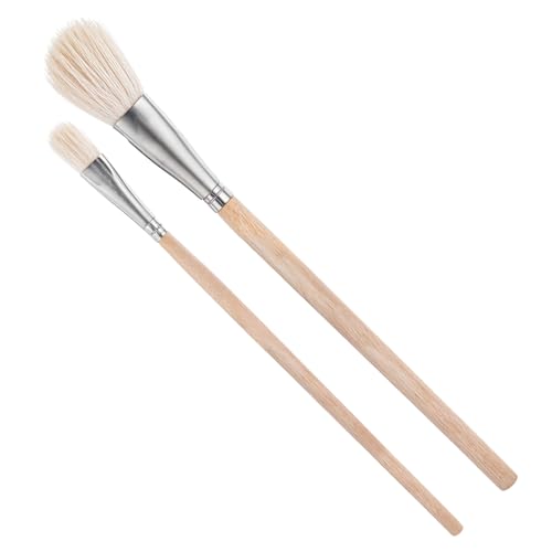 2 Pieces Gilding Brush, Goat Hair Brush, Leaf Sweeper, Goat Hair Blending Mop Brushes, Gold Leaf Brushes for Gold Leaf Sheets