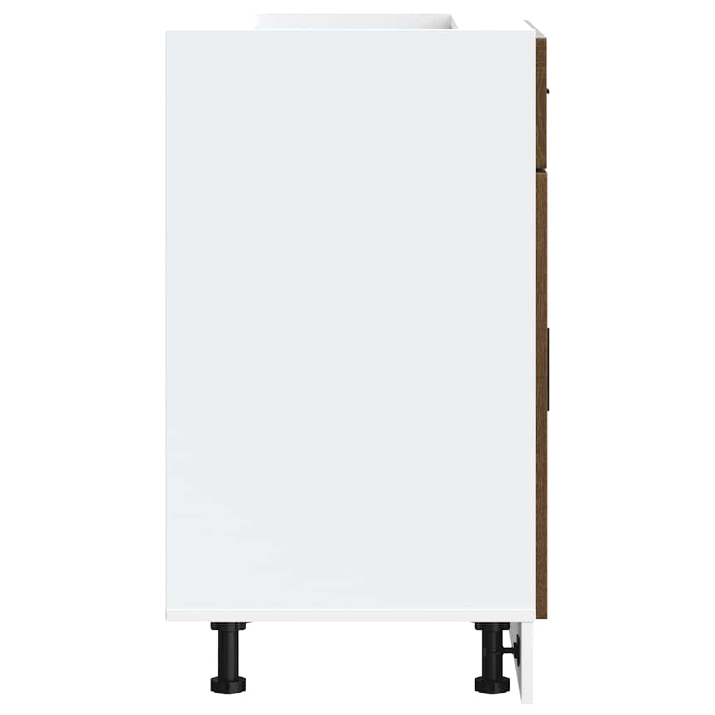 vidaXL Armoire de Cuisine Porto chêne Marron Bois d'ingénierie, Meuble d'évier, Meuble de Cuisine avec tiroir, Meuble de Cuisine à tiroir