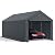 Raxmolo 10x20FT Heavy Duty Carport, Portable Garage with Removable Sidewalls and Doors for Car, Truck, SUV, UV Resistant Waterproof Carport Canopy for Outdoor, All-Season Tarp for Car (Gray)