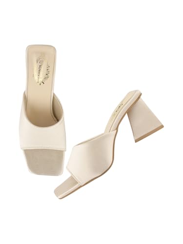 Shoetopia Stylish Solid Black Triangle Block Heels for Women & Girls /EU36