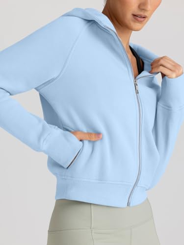 Image of Trendy Queen Womens Zip Up Hoodies Cropped Jackets Fall Clothes 2026