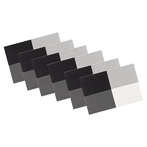 Black & White 4 Corner Placemat Set/6 (18