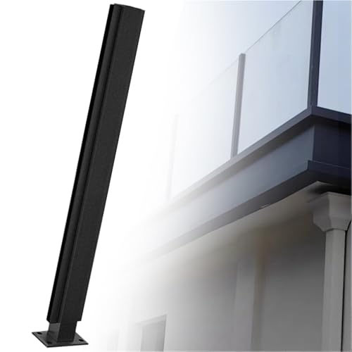 Outdoor Deck Fence Glass Railing Post, Patio Deck Balcony Vitreous Balustrade Column, Indoor Stair Railing Kits, Stainless Steel Baluster Posts(A-MID,Height 48in/120cm)