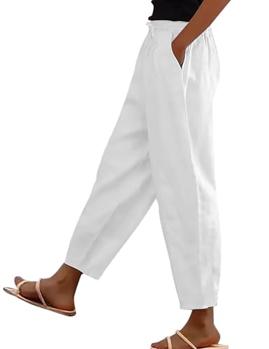 bolukets Leinenhose Damen 7/8 Leichte...