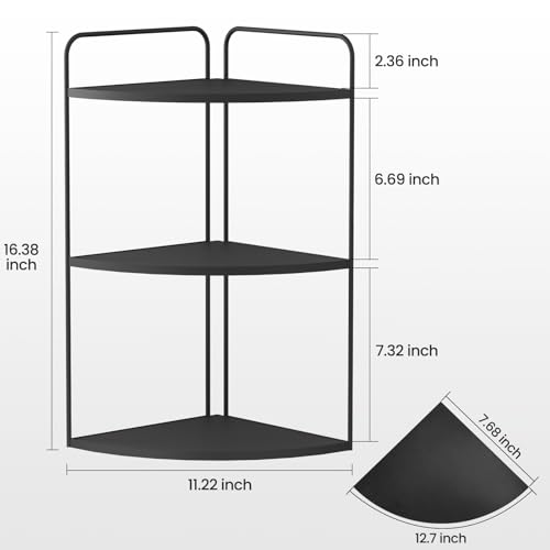 Image of Forest Angle Bathroom Counter Organizer,Countertop Organizer,Vanity Organizers,Bathroom Storage,Bathroom Sink Caddy,Counter Shelf,Corner Counter,Corner Shelves(Black)