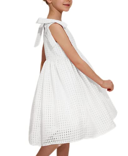 Vestido Niña, Sin Mangas Vestido Elegante Chicas, 12 Años Blanco 134-140 Cover