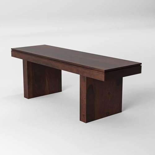 Image of Solid Wood Strong & Durable Seating Bench for Home and Office, Multipurpose Seating Bench, Balcouny /Outdoor /Daining Bench - 52x16x18 Inch, Walnut Finish