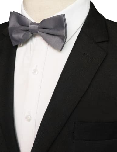 Image of JEMYGINS Solid Color Pre-tied Bow Tie Adjustable Bowtie for Men