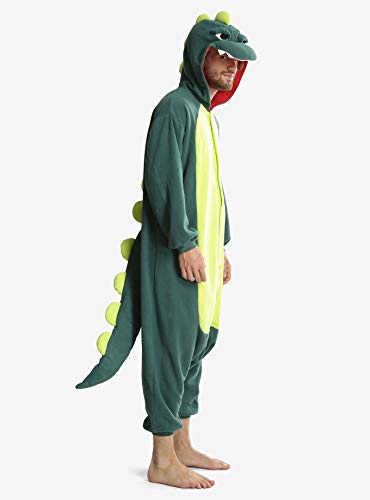 Kit Pijama Dinossauro com Pantufa Verde Jogo Free Fire Tamanho: M 40-42