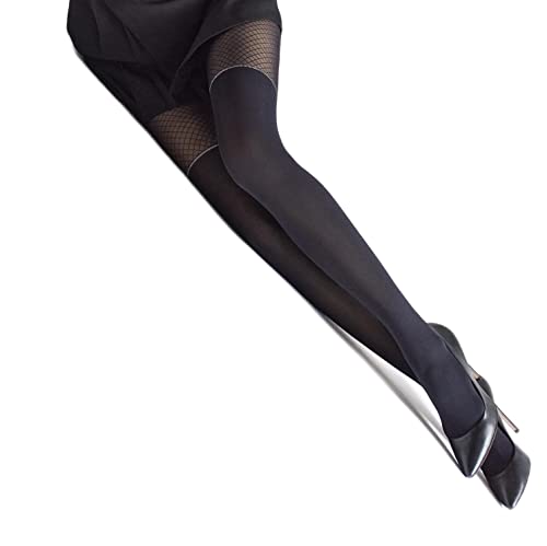 Image of MARILYN Mock Suspender Tights Over Knee Stockings Illusion Thigh High European Design