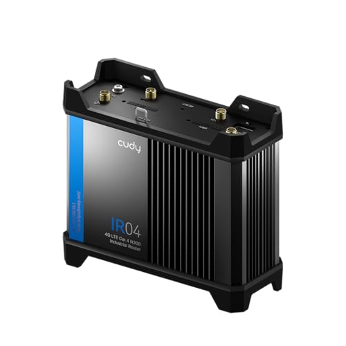 Cudy 4G LTE N300 Cat 4 Industrieller WLAN-Router, Dual-SIM, RS232/422/485, IP30, PoE-gespeist, APP- oder Web-Steuerung, DIN-Schiene, Wandmontage, IR04