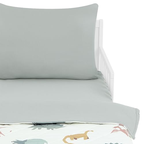 Image of Evolur Rawr Some 3 Piece Toddler Bedding Set, Super Soft and Breathable Toddler Bedding, Machine Washable, Includes Fitted Sheet, Comforter and Pillow Case