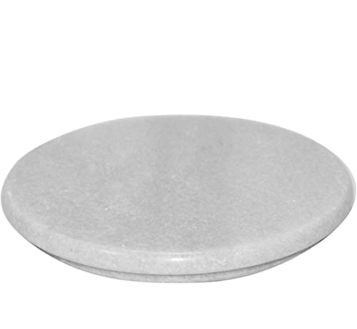 Image of Marble Roti Roller /Chakla /Rolling Pin Board /Roti Maker /Phulka Maker /Chapati Maker chakla /Marble Rolling Pin /Marble Belan for Kitchen. (Size:9INCH) (White..)