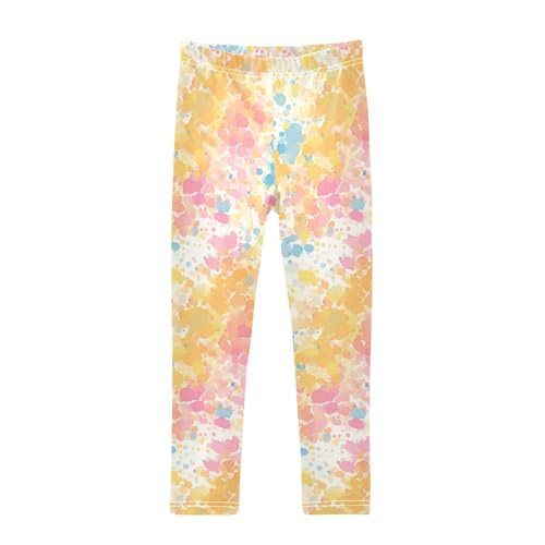 KLL Abstract Watercolor Hand Drawn Toddler Baby Girl Basic Leggings Casual Full Length Leg Yoga Pants Gym