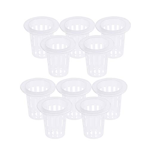 Vosarea 10pcs Plastic Garden Mesh Net Pot Cup Hydroponic Basket Planting Nursery Grow Supply