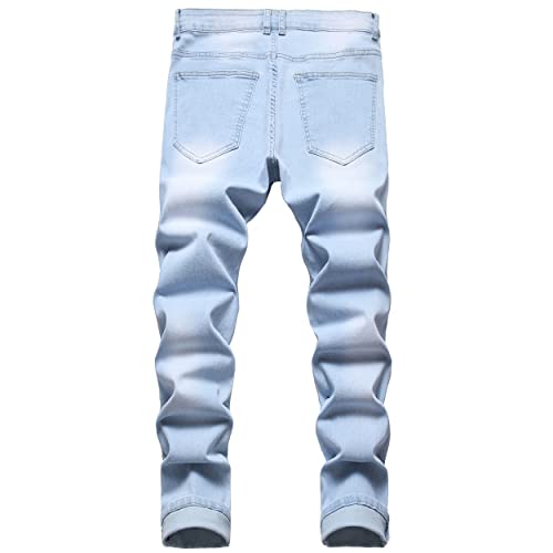 Men's Ripped Jeans Slim Fit Stretch Jeans Distressed Fashion Comfort Pants2