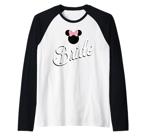 T-shirt Raglan Minnie Mouse Disney Bride pour Future Mariée blanche et noire