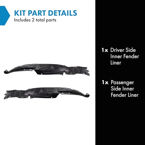 Image of TRQ Inner Fender Liner Set Compatible with 1999-2004 Nissan Frontier NI1248104 NI1248146 NI1249104