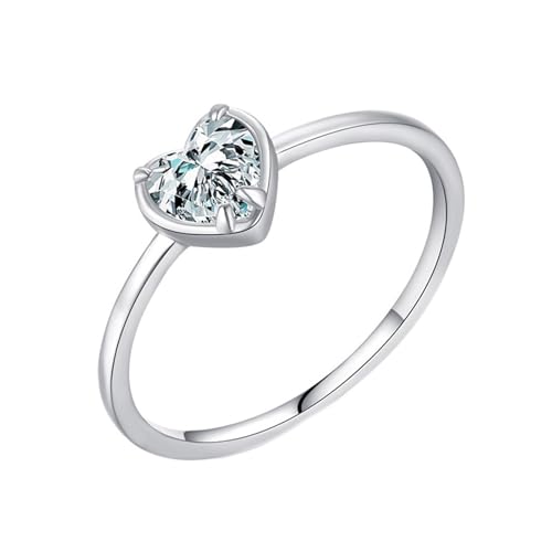 Bague pour femme en argent et or gris avec moissanite pour le quotidien