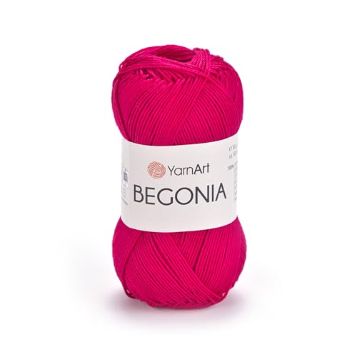 Image of YarnArt Begonia 100% Cotton, Pure Premium Soft Cotton for Knitting Crochet and Amigurumi, Shiny Colors 1.76 Oz (50g) / 185 Yrds (169m) (6358)