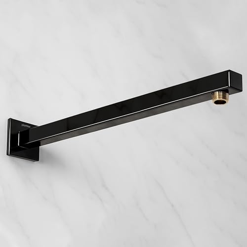 Image of Plantex 24-Inch Shower Arm for Overhead Shower /Stainless Steel Shower Pipe /Wall Mount Bathroom Fitting with -Inch Thread - Pack of 1 (Black)