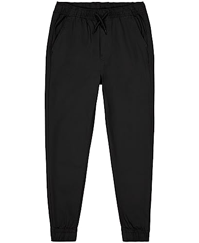 Nautica boys School Uniform Jogger Pants, Elastic Waistband With Drawstring Closure, Stretch Twill Fabric